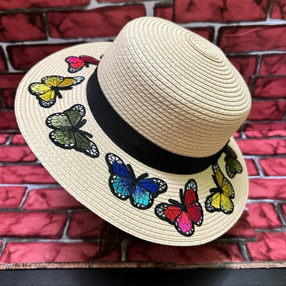 Butterfly Embroidered Women\'s Straw Hat main image 10